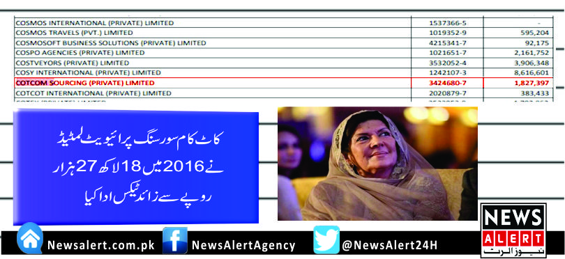 علیمہ خان کے کاروبار اور ٹیکس کے دستاویزات نیوز الرٹ نے حاصل کر لیےمکمل تفصیلی رپورٹ