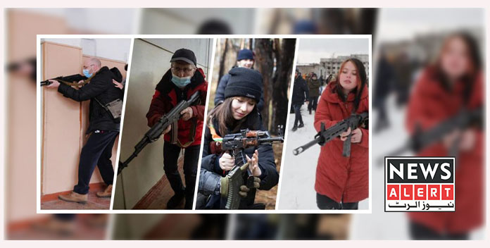 روسی فوج کے مقابلہ پر خواتین ،بچوں ،بزرگوں اور معذور شہریوں نے ہتھیار اٹھا لیے
