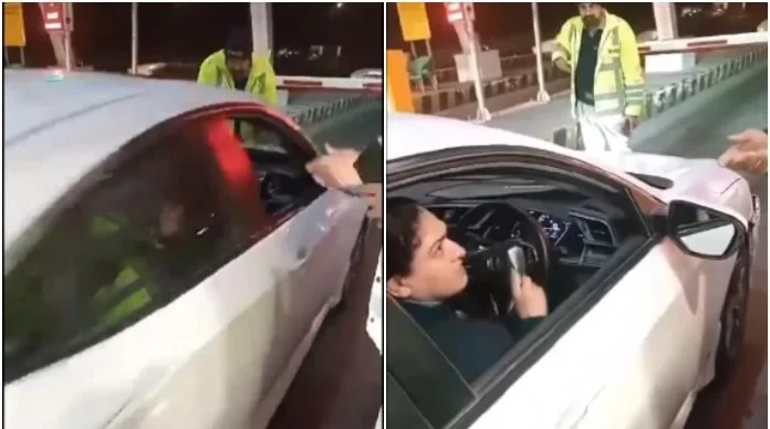 خاتون ڈرائیور نے پولیس اہلکار پر گاڑی چڑھا دی، ویڈیو وائرل